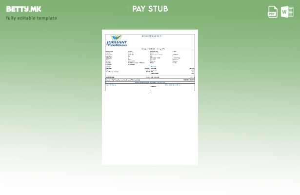 Шаблон за уплатница во модерен стил Jubilant FoodWorks